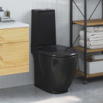 vidaXL keraamiline &uuml;mar WC pott alumise veevooluga, must
