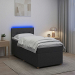 vidaXL Vedruvoodi madratsiga LED-ribadega Tumehall 100 x 200 cm kangas
