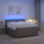 vidaXL Vedruvoodi madratsiga peaga Pruunikashall 160 x 200 cm kangas