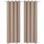 vidaXL 2 tk kreemjasvalget metallr&otilde;ngastega kardinat 135 x 245 cm