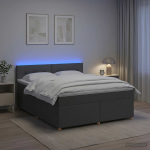 vidaXL Vedruvoodi madratsiga LED-ribadega Tumehall 180 x 200 cm kangas
