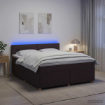 vidaXL Vedruvoodi madratsiga peaga Tume pruun 180 x 200 cm kangas