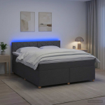 vidaXL Vedruvoodi madratsiga LED-ribadega Tumehall 180 x 200 cm kangas