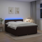 vidaXL Vedruvoodi madratsiga peaga Tume pruun 180 x 200 cm kangas