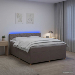 vidaXL Vedruvoodi madratsiga peaga Pruunikashall 180 x 200 cm kangas