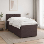 vidaXL Vedruvoodi madratsiga peaga Tume pruun 80 x 200 cm kangas