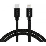 Swissten "Textile Quick Charge 3.1 USB-C to Lightning 1.2M" Black