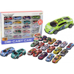 LEAN Toys Set of Toy Cars, Spring Springs, Sports Racing Cars 1:64, 20 pcs.