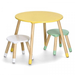 ZELLER SET FOR KIDS 2CHAIRS/ DESK ANT WOOD COLOR