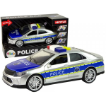 LEAN Toys Police Car 1:14 Friction Drive Sounds Light Silver