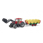 Bruder Case IH Optum 300CVX + bale transport trailer. - 03198