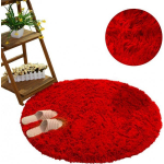Strado Strado Shaggy Round Carpet 100x100 BloodyRed (Bright Red)