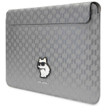 Karl Lagerfeld Saffiano Monogram Choupette 14" Silver