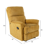 Evelekt Recliner armchair GUSTAV with manual mechanism, yellow