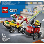 Lego Pizza vs. Fire Truck Race Car Pack 60458