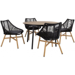 Evelekt Helsinki Table and 4 Chairs Black