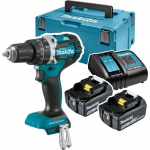 Makita DHP484RTJ - blue / black - MAKPAC, 2x Li-Ion Battery 5.0Ah
