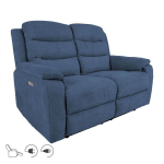 Evelekt Recliner sofa MIMI 2-seater with electric mechanism, blue