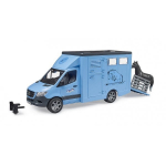 Bruder MB Sprinter animal transporter with horse, model vehicle (blue)