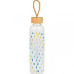 Cambridge CM06991 Raindrops Glass Bottle 550ml with Bamboo Li