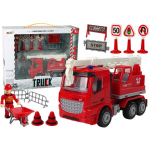 LEAN Toys LeanToys Fire Department Set Crane Road Signs Firefighter