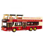 LEAN Toys Double-decker Tour Bus 1:42 Metal Lights Red
