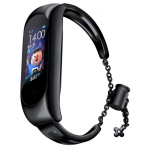 Fusion Accessories Xiaomi Mi Band 3/ 4/ 5/ 6 Black Metal Bracelet