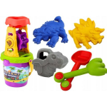 LEAN Toys Dinosaur Sand Set, Grinder, Funnel, Spatula, Rake, Watering Can, Molds