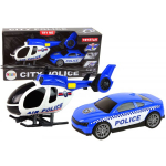 LEAN Toys Helicopter Auto Police Vehicle Set Sound