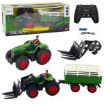 LEAN Toys Agricultural Tractor With Trailer And Forks Remote Controlled RC 2.4G