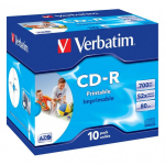 Verbatim Printable CD-R 80min/ 700MB x52 Cake Box 10