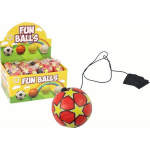 LEAN Toys PU Football with a Jojo Elastic Band for Bouncing, 6 cm, Red Stars