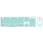T-Wolf TF770 2.4G Wireless Keyboard Mouse Combo Retro Punk Blue