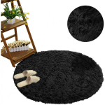 Strado Raund Shaggy 120x120 Black Sky