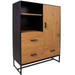 Evelekt AMSTERDAM 100x40xH140cm Oak/ Black