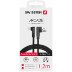 Swissten Arcade Gaming Quick Charge 3.1 USB to USB-C 1.2m Black