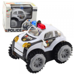 LEAN Toys Police Car Rollover Obstacle Sensor 360&deg; Lights Sounds White