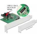 DELOCK DeLOCK PCIe card> 1x internal USB 3.2 Gen 2 Key A 20 pin, interface ca