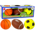 LEAN Toys _7296608 Soft Sports Ball Set 3in1 Football Basketball