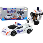 LEAN Toys Robot Car Police White 2in1 Transformation