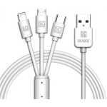 iKaku KSC-078 3in1 USB-A to Type-C / Lightning / Micro USB 1m White