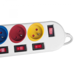 Maclean Power strip 5 socket with switches MCE204M/ W