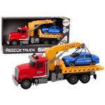 LEAN Toys Tow Truck With Crane On Auto Lights Sounds Drive Red