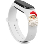 Hurtel Strap Xmas Xiaomi Mi Band 3 / 4 Santa Claus - White