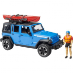 Bruder Jeep Wrangler Rubicon Unlimited with kayak and figure,