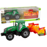 LEAN Toys Green Tractor with Orange Cultivator for Kids