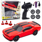LEAN Toys Car Sports Drift Interchangeable Wheels Remote Controlled RC 4WD Red S