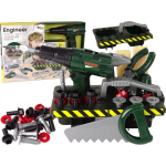 LEAN Toys Handyman Set Battery Screwdriver Organiser Green