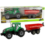 LEAN Toys Green Tractor with Red Trailer Fractal Drive