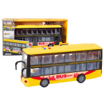LEAN Toys Double Decker Bus 1:16 Lights Sounds Friction Drive Yellow